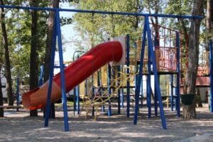 One of many playgrounds at Riverbend Family Campground