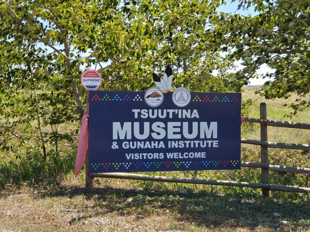 Entrance sign for Tsuut'ina Museum and gift shop